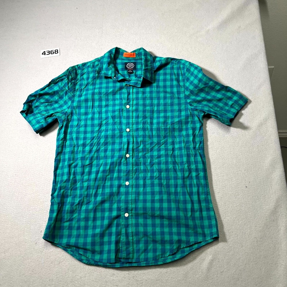 St John's Bay Performance Shirt Mens Medium Multicolor Plaid Comfort Stretch